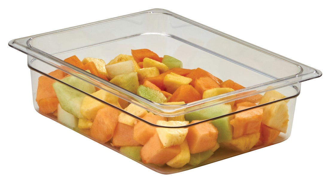 Cubeta GN 1/2 de policarbonato transparente 26.5 x 32.5 x10 cm Capacidad 5.9 L CAMBRO 24CW-135