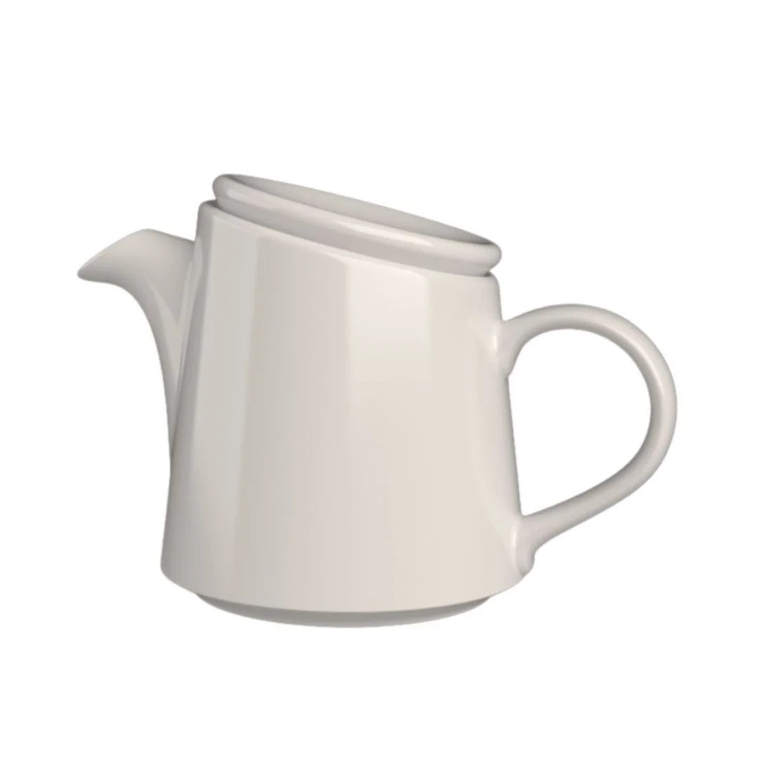 Tetera de porcelana blanca Bevel 40 cl | 4 uds
