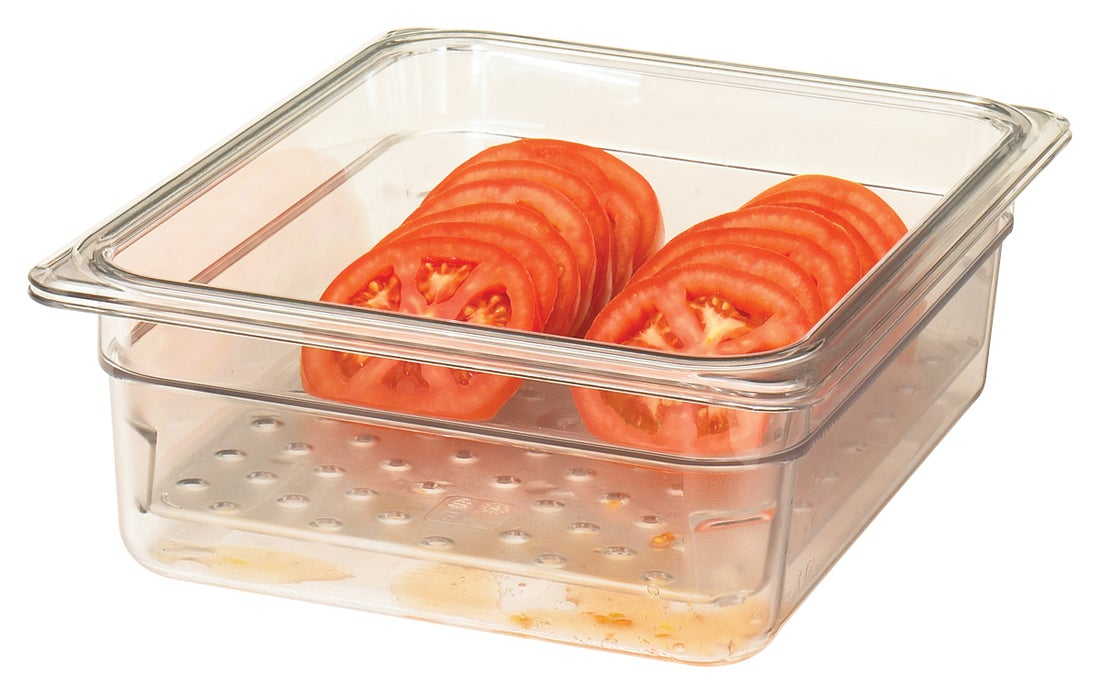 Cubeta GN 1/2 de policarbonato transparente 26.5 x 32.5 x10 cm Capacidad 5.9 L CAMBRO 24CW-135