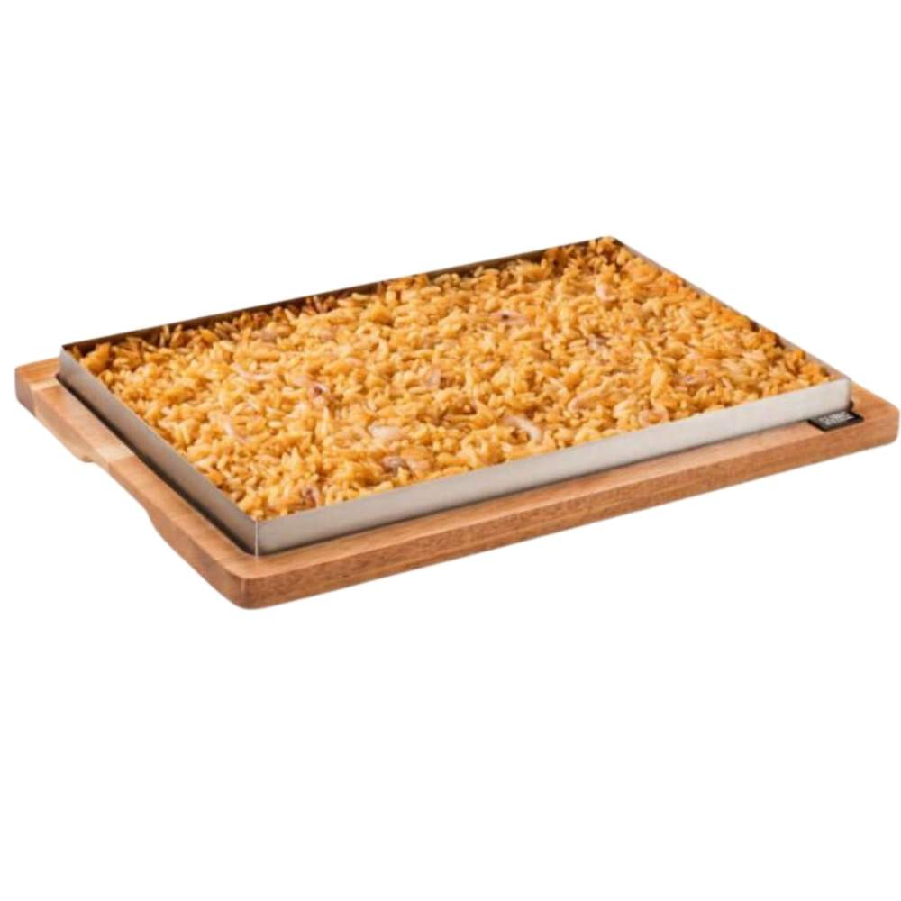 Llauna Bandeja Rectangular con Soporte de Madera 33x23 cm | Pujadas P29600