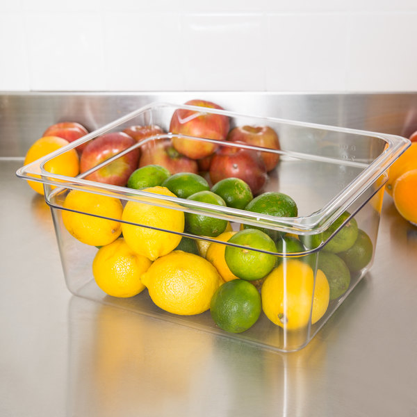 Cubeta GN 1/2 de policarbonato tranparente 26.5 x 32.5 x15 cm Capacidad 8.9 L CAMBRO 26CW-135