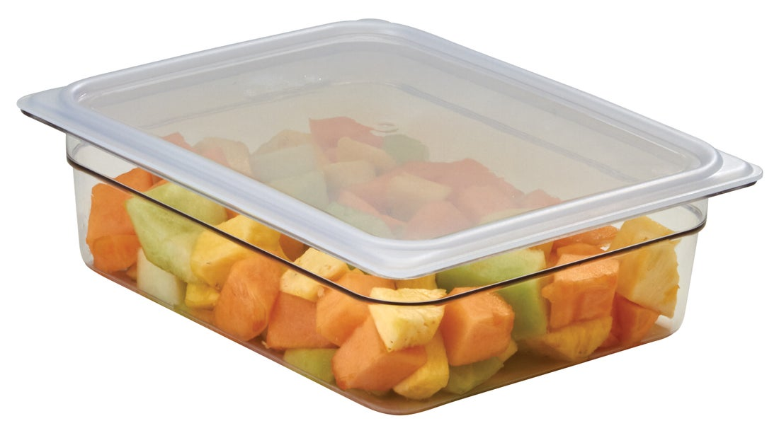 Cubeta GN 1/2 de policarbonato transparente 26.5 x 32.5 x10 cm Capacidad 5.9 L CAMBRO 24CW-135