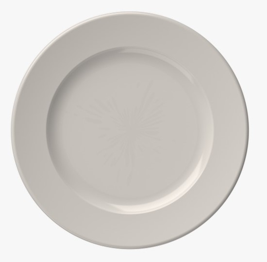 Plato llano porcelana blanca  bone china "Frame". Ø 27 cm. ID Fine 10000-101027 (12 unidades)