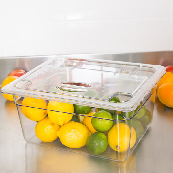 Cubeta GN 1/2 de policarbonato tranparente 26.5 x 32.5 x15 cm Capacidad 8.9 L CAMBRO 26CW-135