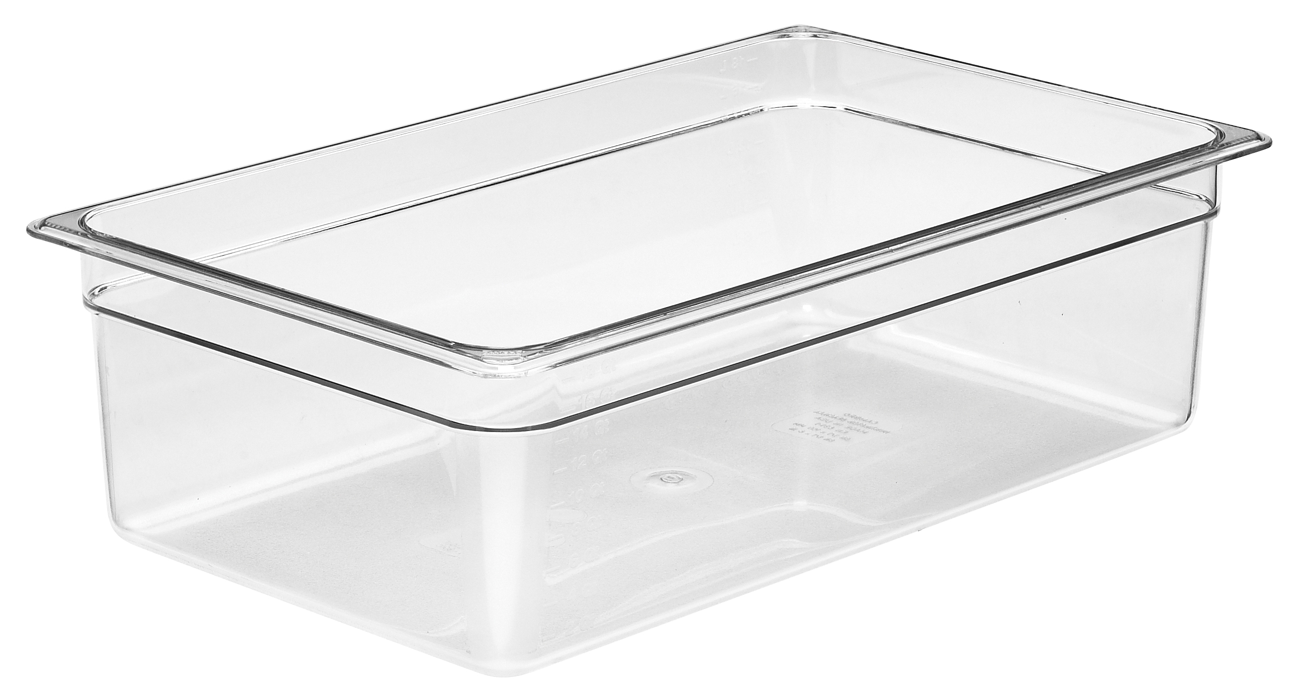 Cubeta GN 1/1 de policarbonato transparente 32,5 x 53 x 15 cm Capacidad 19,5 L - CAMBRO16CW-135