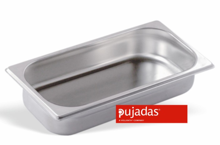 PUJADAS P130401 Cubeta  GN 1/3 profundidad 4 cm inox 18/10 1.5 l. Para snack